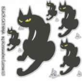 NINJA BLACK CAT STICKER (Voorkant)