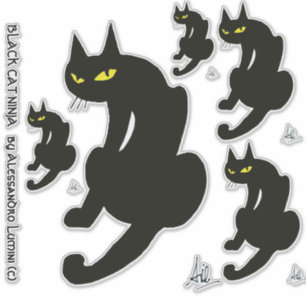 NINJA BLACK CAT STICKER