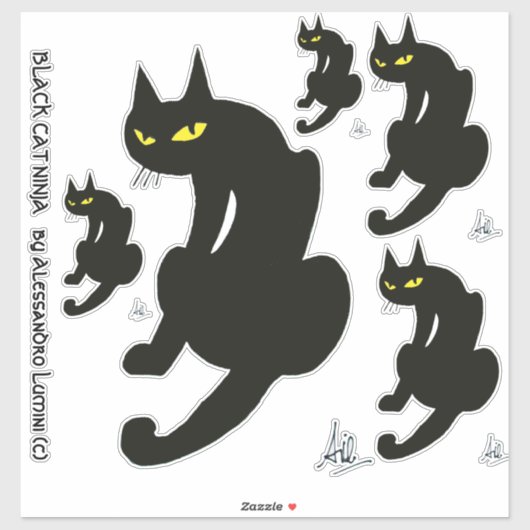 NINJA BLACK CAT STICKER (Vel)