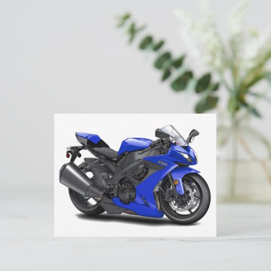 Ninja Blue Bike Briefkaart (Staand voorkant)
