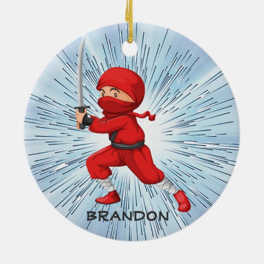 Ninja Boy Design Ornament (Achterkant)