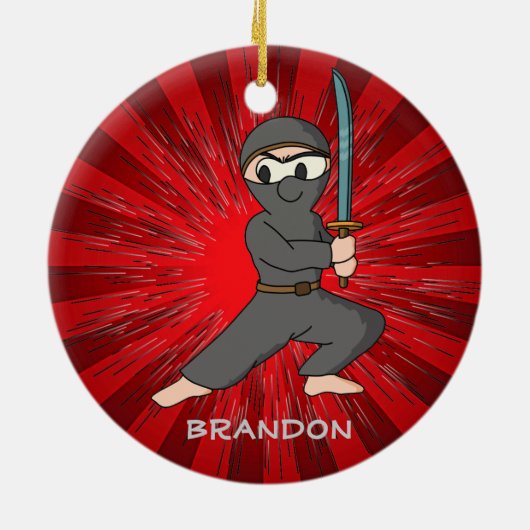 Ninja Boy Design Ornament (Achterkant)