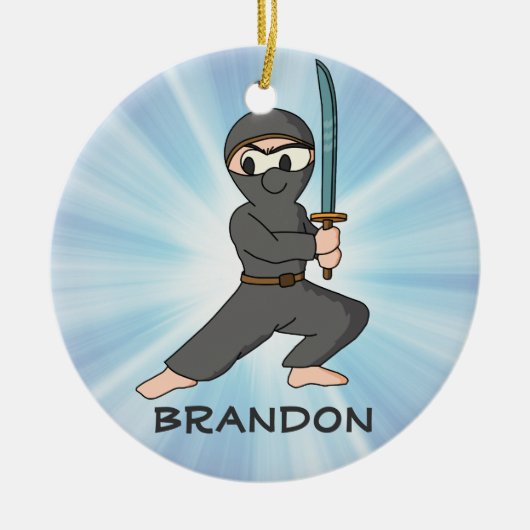 Ninja Boy Design Ornament (Voorkant)