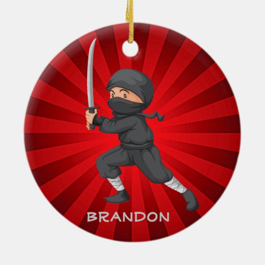 Ninja Boy Design Ornament (Achterkant)