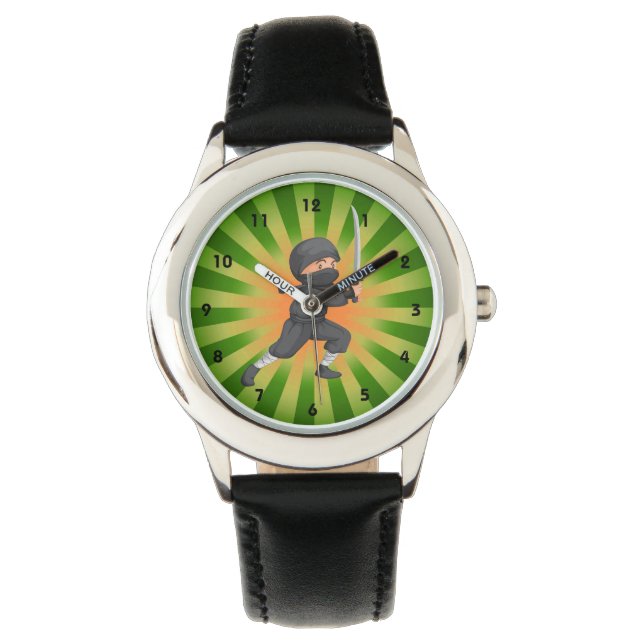 Ninja Boy Design Watch Horloge (Voorkant)