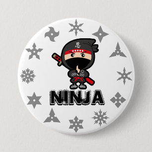 Ninja Boy Ronde Button 7,6 Cm