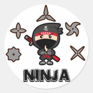Ninja Boy Ronde Sticker