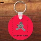 Ninja Bread Man Basic Button Sleutelhanger (Voorkant)