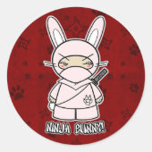 Ninja Bunny ! En Sticker rouge (Devant)