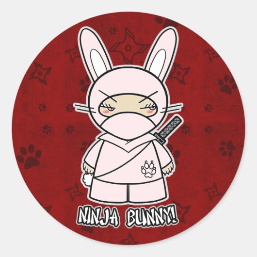 Ninja Bunny ! En Sticker rouge (Devant)