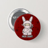 Ninja Bunny. In rode Button (Voorkant /achterkant)