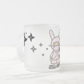 Ninja Bunny. Met Shurikens-Mok Matglas Koffiemok (Voorkant links)