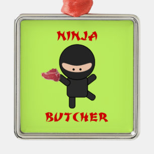 Ninja Butcher met vlees Metalen Ornament
