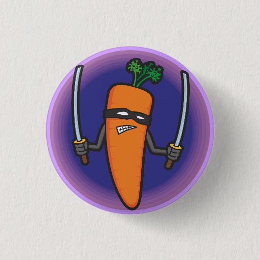 Ninja Carrot Ronde Button 3,2 Cm (Voorkant)