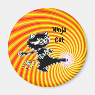 Ninja Cat Firekick Magnet Magneet