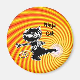 Ninja Cat Firekick Magnet Magneet