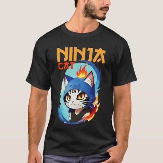 Ninja Cat Hero Poster T-shirt (Voorkant)