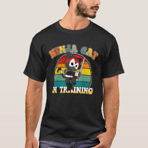 Ninja Cat in training voor kinderen die Toddler Ni T-shirt