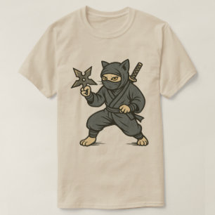Ninja Cat Katana en Shuriken T-shirt