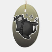 Ninja Cat Keramisch Ornament (Links)
