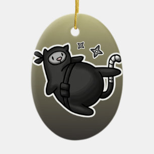 Ninja Cat Keramisch Ornament