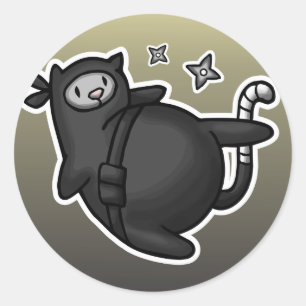 Ninja Cat Ronde Sticker