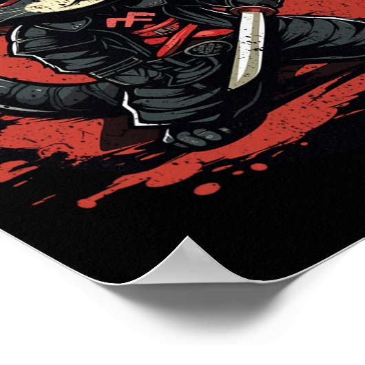 Ninja Cat Samurai Kat Poster (Hoek)