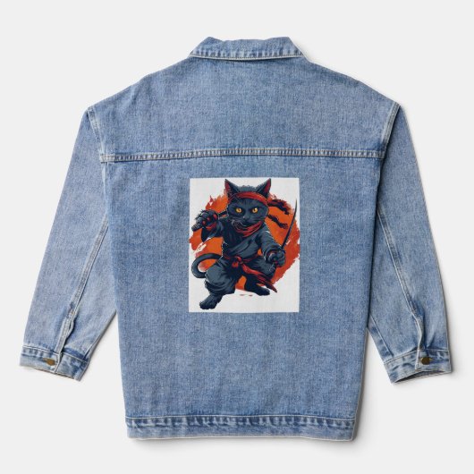 Ninja Cat Stealth Denim Jacket (Achterkant)