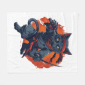 Ninja Cat Stealth Fleece Deken (Voorkant (Horizontaal))