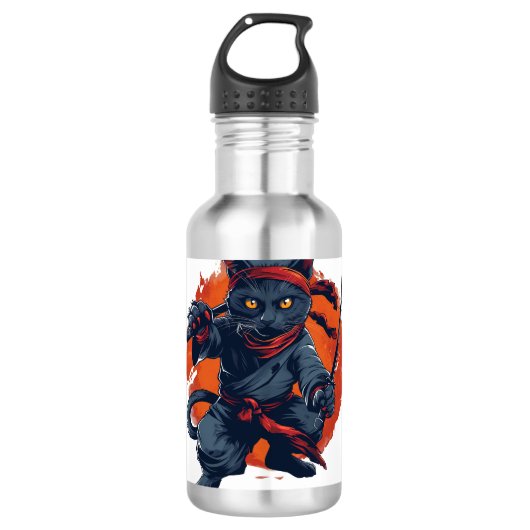Ninja Cat Stealth Waterfles (Voorkant)