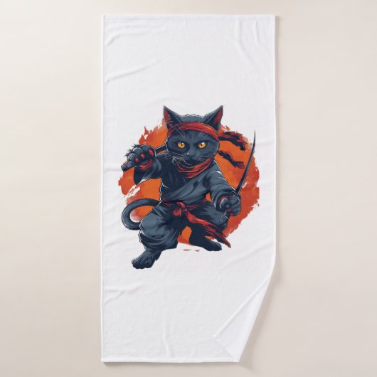 Ninja Chat furtive (Serviette de bain)