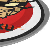 NINJA CHEESE MET NUNCHUCKS ROUND CUTTING BOARD SNIJPLANK (Hoek)