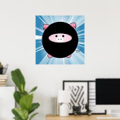 Ninja Cog sur Blue Poster Imprimer (Bureau à domicile)