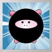 Ninja Cog sur Blue Poster Imprimer (Devant)
