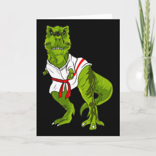 Ninja Dinosaur Vechtkunst Grappige Judo Karate Din Kaart