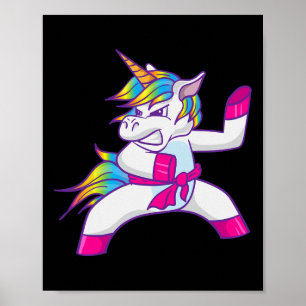 Ninja Eenhoorn Karate Taekwondo Kung Fu Vechten Un Poster