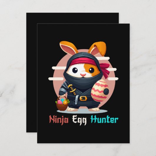 Ninja Egg Hunter Feestdagenkaart (Voorkant / Achterkant)