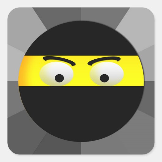 Ninja Emoji Square Stickers (Voorkant)