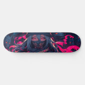 Ninja en haar wolven anime kunst skateboard (Horizontaal)