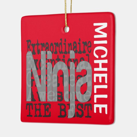 Ninja Extraordinaire CUSTOM Keramisch Ornament (Links)