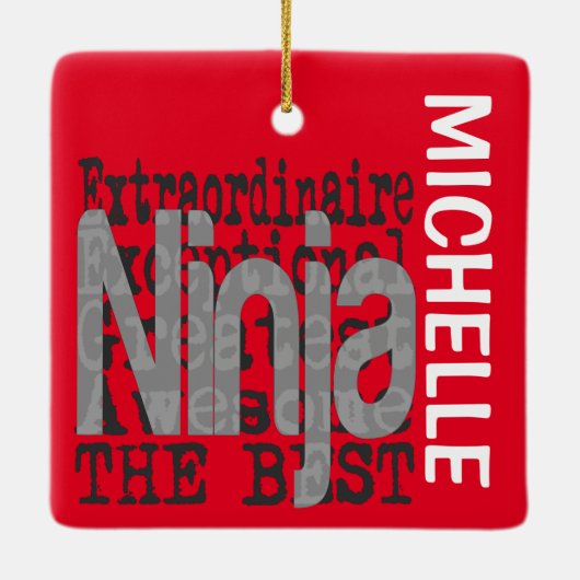 Ninja Extraordinaire CUSTOM Keramisch Ornament (Achterkant)