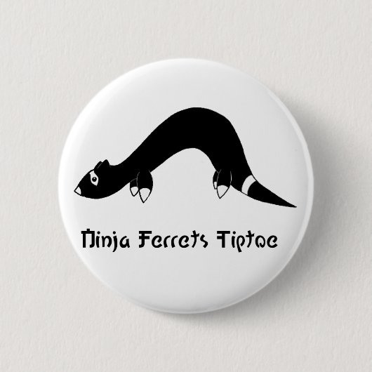 Ninja Ferret White Button (Voorkant)