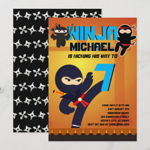 NINJA FILM STER KRIJGER Jongens Meisjes Cartoon Fe Kaart