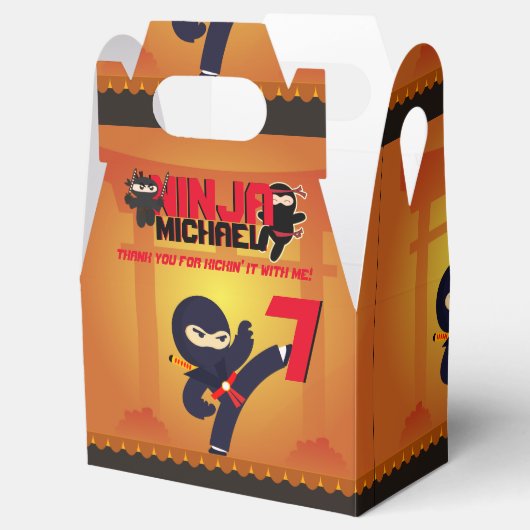 NINJA Film Ster Warrior Trapper Karate Feestje Bedankdoosjes (Geopend)