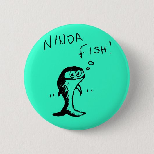 Ninja Fish Button Badge (Voorkant)
