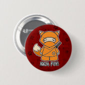 Ninja Fox! In rode Button (Voorkant /achterkant)