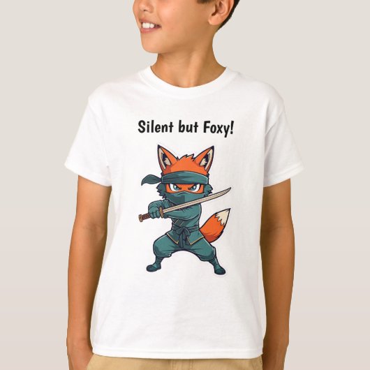 Ninja Fox Kids T-Shirt – Cute Martial Arts Fox Tee (Devant)