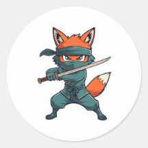 Ninja Fox Sticker – Mooie Vos Vinyl Decal