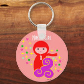 Ninja Girl in het rood Sleutelhanger (Voorkant)