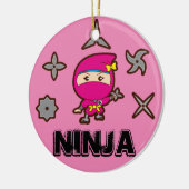 Ninja Girl Keramisch Ornament (Links)